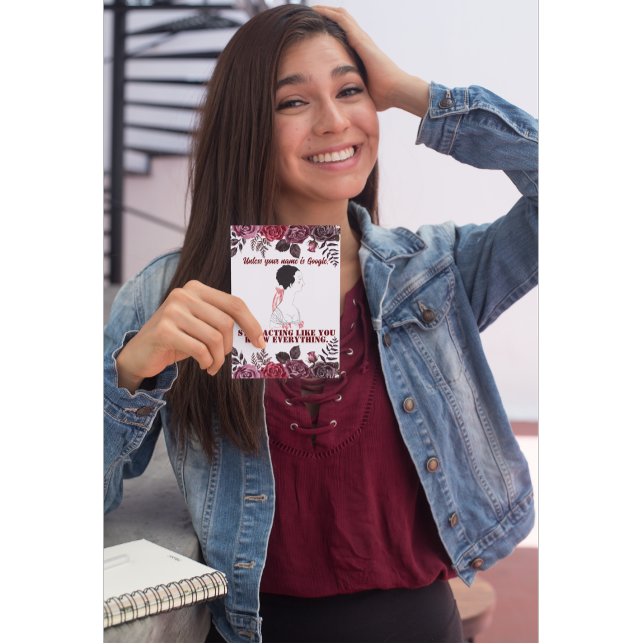 Vintage Funny Sarcastic Line Art Woman Postkarte (Von Creator hochgeladen)