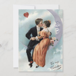 Vintage für meine Valentinsliebhaber auf dem Mond Feiertagskarte