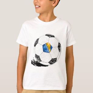 Vintage Fußball Bosnien Flagge Bosnischer Stolz  T-Shirt