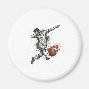 Vintage-Fußball-Dab-Spieler Grafik-Shirt-Design_1 Magnet