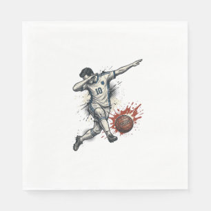 Vintage-Fußball-Dab-Spieler Grafik-Shirt-Design_1 Serviette