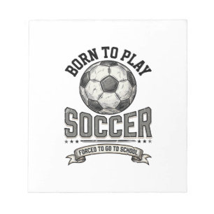 Vintage-Fußball Geboren um zu spielen Schul-Shirt- Notizblock