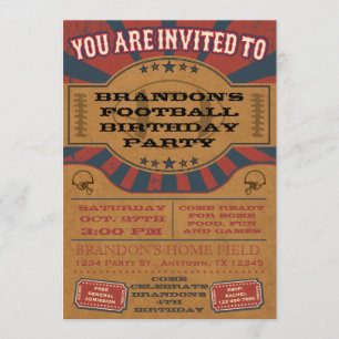 Vintage Fußball-Geburtstags-Party Einladung