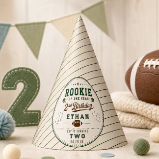 Vintage-Fußball-Neuling 2. Geburtstag Baby Junge Partyhütchen