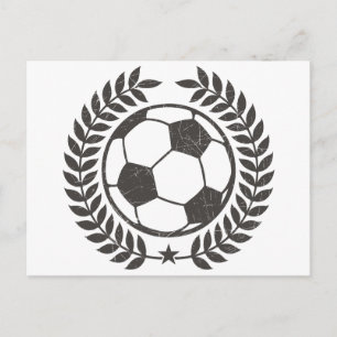 Vintage-Fußball-Olivenblatt und Stern Postkarte
