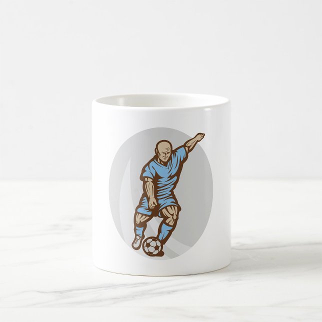 Vintage Fußball-Spielerabbildung Retro-Fußball Kaffeetasse (Von Creator hochgeladen)