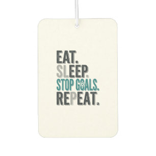 Vintage Fußball Torwart Eat Sleep Stop Goals Shirt Autolufterfrischer