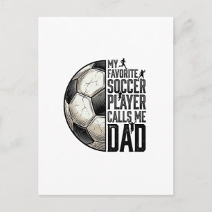 Vintage-Fußball-Vater-Gravur-Zitat-Vektordesign_1 Postkarte