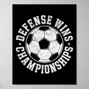 Vintage-Fußball-Verteidiger gewinnt Meisterschafte Poster