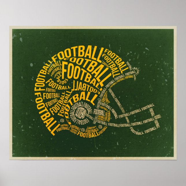 Vintage-Fußballhelm Poster (Vorne)