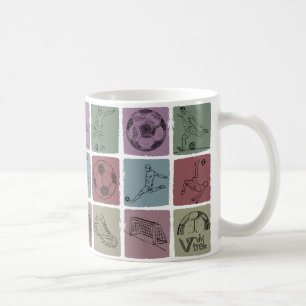Vintage-Fußballliebhaber-Trinkgeschirr Fußballspie Kaffeetasse
