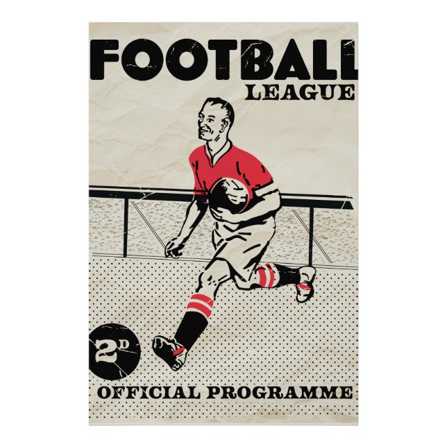 Vintage-Fußballprogramm Fotodruck (Vorne)