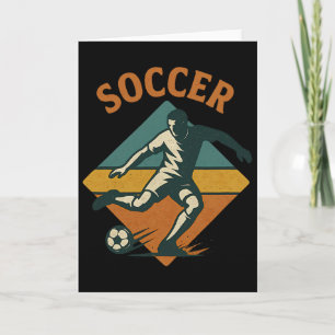 Vintage-Fußballspieler-Kick-Clic-Stil  Karte