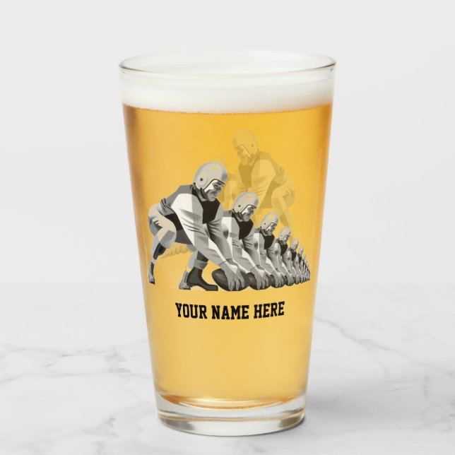 Vintage Fußballspieler, Quarterback Glas (Vorne (Gefüllt))