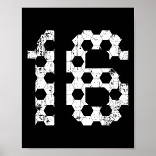 Vintage-Fußballtrikot Nummer 16 Poster