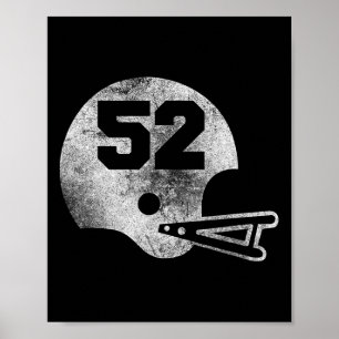 Vintage-Fußballtrikot Nummer 52 Spieler Nummer Poster