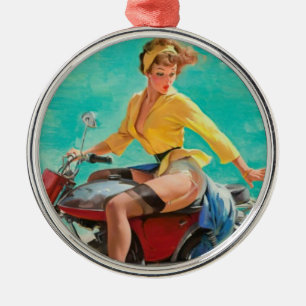 Vintage Gal Silbernes Ornament