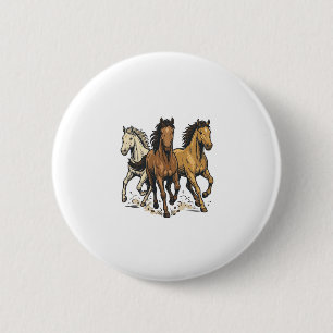 Vintage Galoppierende Pferde Vektor Kunst Design_1 Button