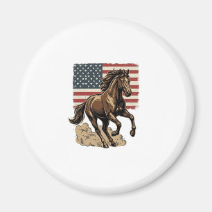 Vintage galoppierendes Pferd American Flag-Shirt-D Magnet