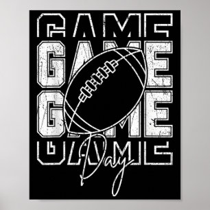 Vintage Game Day Football Lustiger Gameday Mannsch Poster