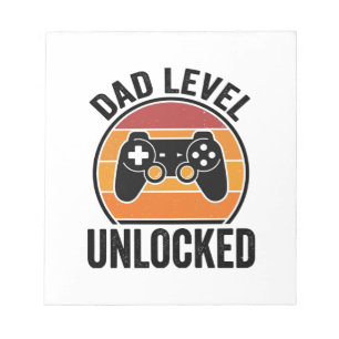 Vintage-Gamer-Shirt-Design Vatertag freigeschaltet Notizblock