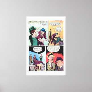 Vintage Gangster-Comicen Mob Boss schlägt bis Henc Leinwanddruck