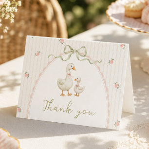 Vintage-Gans-Baby-Shower-Dankeskarten Dankeskarte