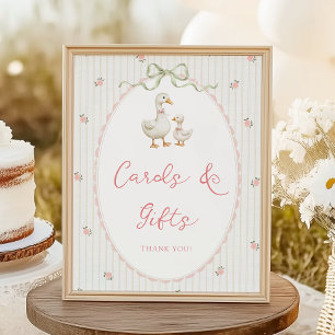 Vintage-Gans-Babyshower-Karten & Geschenke Schild