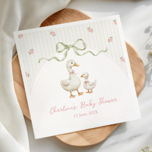 Vintage-Gänschen-Baby-Party Serviette