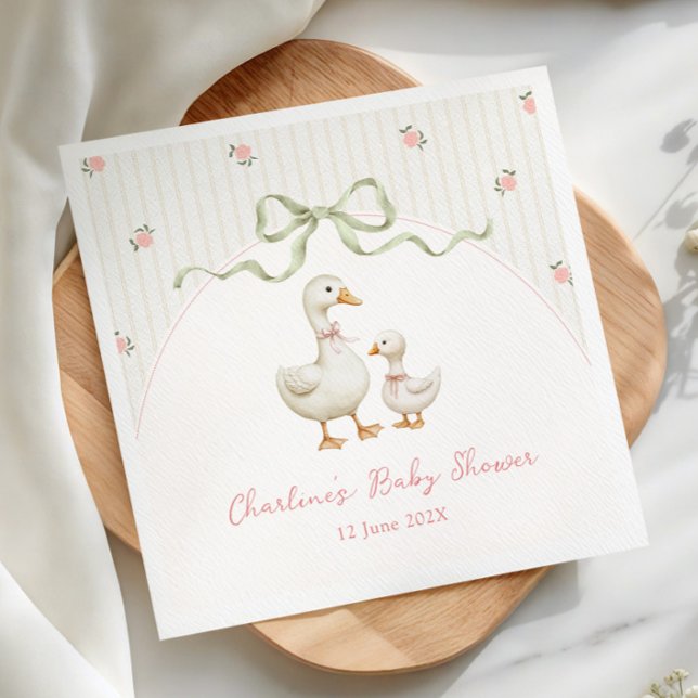 Vintage-Gänschen-Baby-Party Serviette (Von Creator hochgeladen)