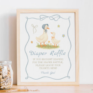 Vintage Gänse Babydusche Windelwanne Poster