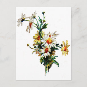 *Vintage-Gänseblümchen*-Blumenkunst Postkarte