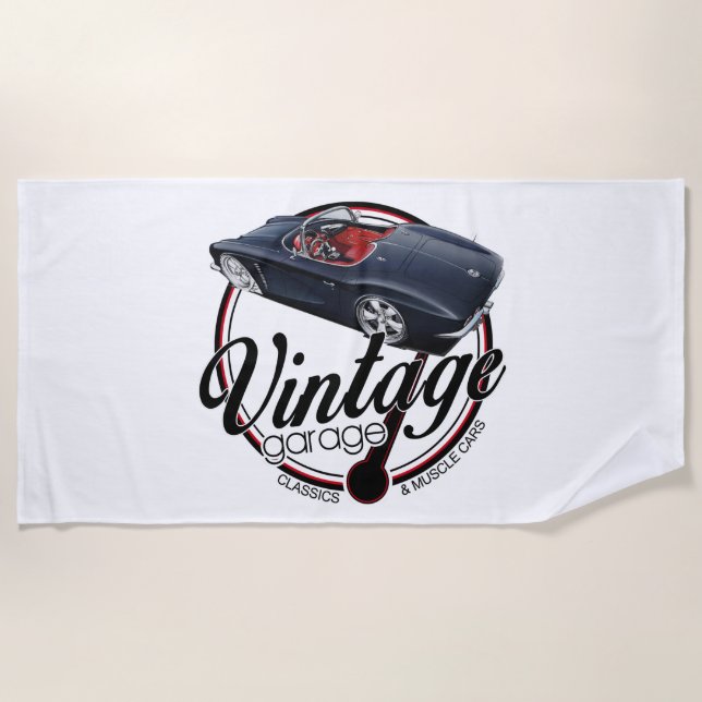 Vintage Garage Korvette Strandtuch (Vorderseite)