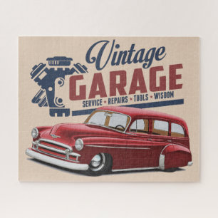 Vintage-Garagenwagen-Puzzle