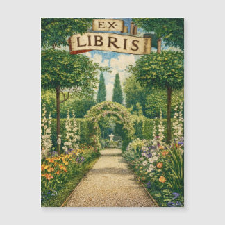 Vintage Garden Ex Libris Bookplate  Magnetkarte