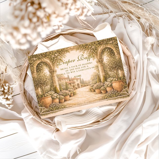 Vintage Garden Florals Diapper Raffle  Begleitkarte (Von Creator hochgeladen)