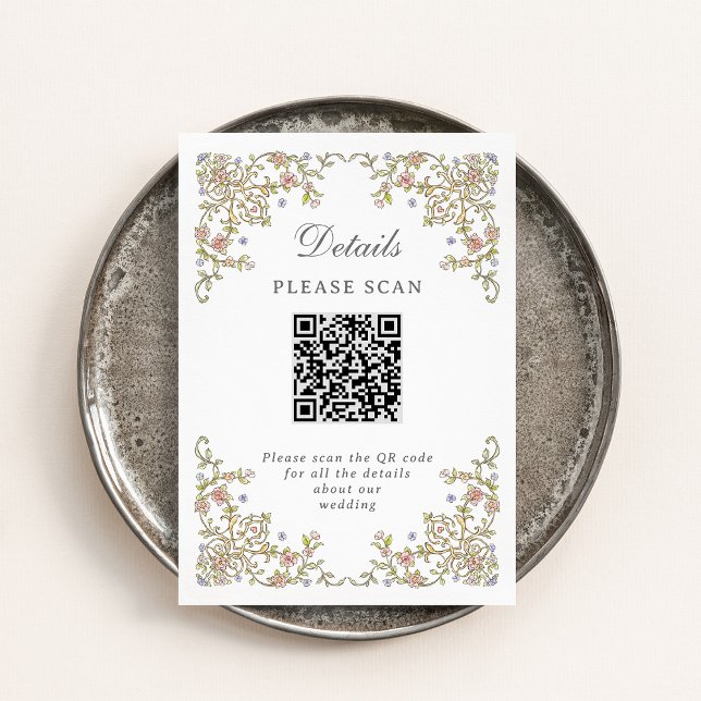 Vintage Garden | Hochzeitdetails mit QR-Code Begleitkarte (Von Creator hochgeladen)