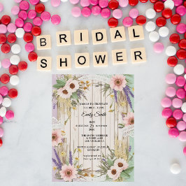 Vintage Garden Rustic Floral Lace Bridal Shower Einladung