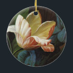 Vintage Garden Tulip in Bloom, Victorian Flowers Keramikornament<br><div class="desc">Vintage illustration Victorian floral love and romance image featuring a blooming striped tulip in the garden.</div>
