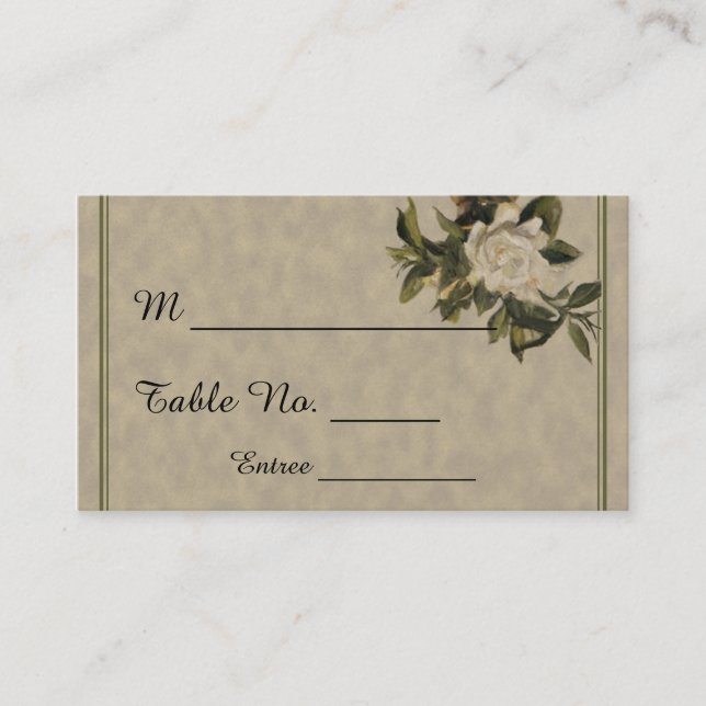 Vintage Gardenia Mariage Cartes de Place (Devant)