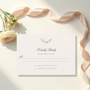 Vintage-Garten Ätherischer Rosa Floral-Hochzeit RSVP Karte