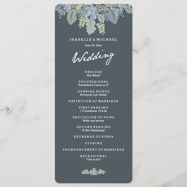 Vintage-Gärten Hochzeitsprogramm 'Pretty Blooms' Programm (Vorderseite)