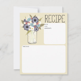 Vintage-Garten-Mason-Glas Rezeptkarte Einladung