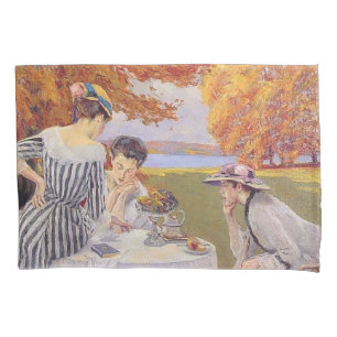 Vintage-Garten-Teeparty im Herbst Elegant Edwardia Kissenbezug