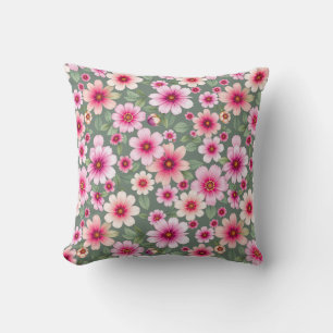 Vintage Gartenblumen Stiefmütterchen rosa Kissen