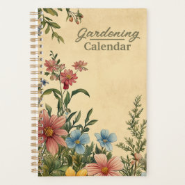 Vintage Gartenplanung mit Garten Blumen Kalender  Planer
