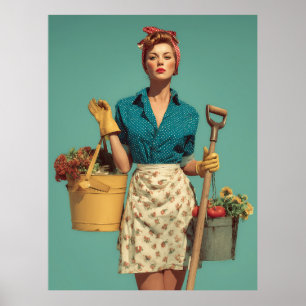 Vintage-Gartenstil Selbstvertrauen Poster