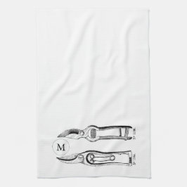 VINTAGE Gartenwerkzeug Pflaumen Monogramm K Handtu Handtuch