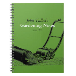 VINTAGE Gartenwerkzeuge Rasenmäher 2 Gartenbeschre Notizblock