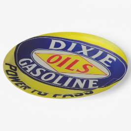 Vintage Gas-Pumpe Dixie ölt Benzin-Auto-Ära Pappteller